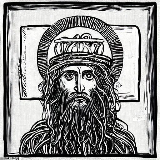 Image similar to flying spaghetti monster portrait, portrait of flying spaghetti monster, style of ancient byzantine icon, style of roman catholic, style of patron saint, orthodox, noodly appendage