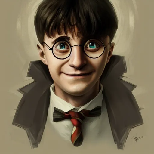 Image similar to a portrait of old harry potter, trending on artstation