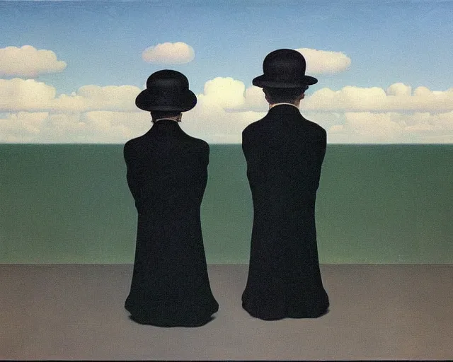 Image similar to a painting by magritte