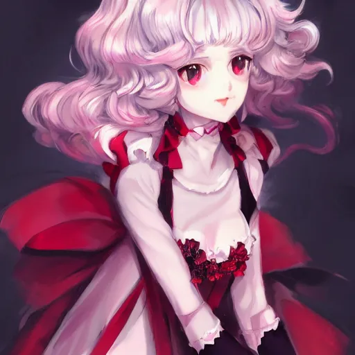 Image similar to portrait of Remilia Scarlet from Touhou, drawn by WLOP, by Avetetsuya Studios, attractive character, colored sketch anime manga panel, Remilia Scarlet trending on Artstation