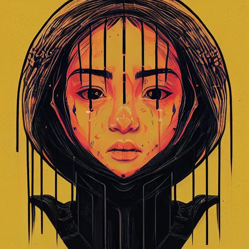 Image similar to portrait of a witch fire with hoodie by Sachin Teng and wlop