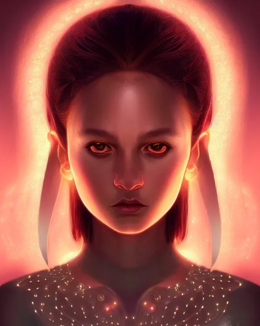 Image similar to portrait of warrior pixie, glowing lights!! intricate, elegant, highly detailed, digital painting, artstation, concept art, smooth, sharp focus, illustration, disney stuyle, symmetry face, fine details. surreal, by ilya kuvshinov, katsuhiro otomo, kidmo!!!, trending on artstation, munreal engine 5