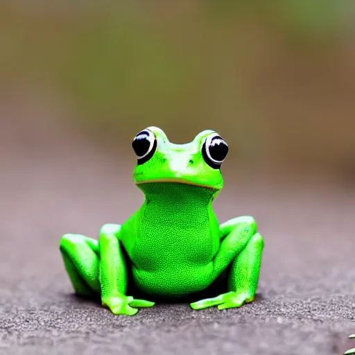 Prompt: cute green frog wearing a suit