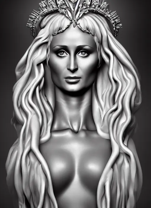 Image similar to paris hilton as a sculpture of persephone, goddess of the underworld, made by michelangelo, art station, concept art