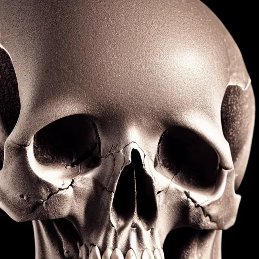 Image similar to A photo of {a skull of an Alien} , professional photograph, studio lighting, highly detailed