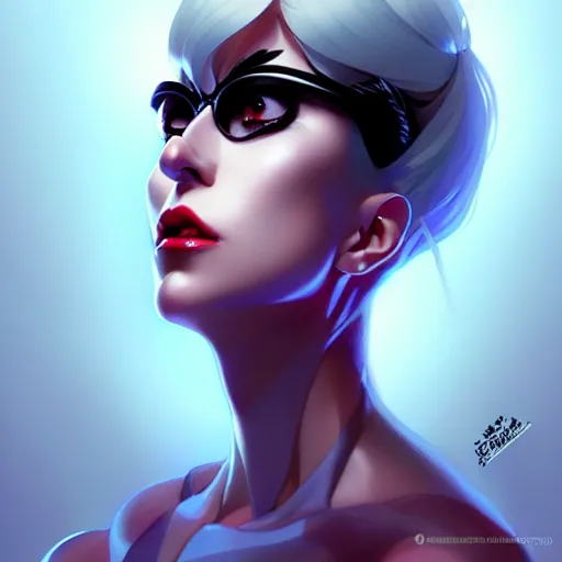 Image similar to buff lady gaga, portrait shinkai makoto studio ghibli studio key hideaki anno sakimichan stanley artgerm lau rossdraws james jean marc simonetti elegant highly detailed digital painting artstation pixiv