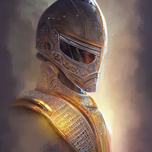 Prompt: portrait of knight, elegant, intricate, headshot, highly detailed, digital painting, artstation, concept art, sharp focus, illustration, art by petros afshar