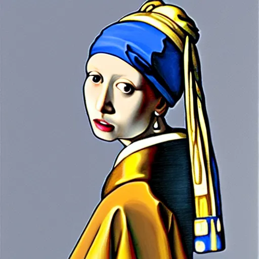 Image similar to painting of girl with a Pearl Earring by Junji Ito
