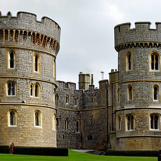 Prompt: windsor castle on fire