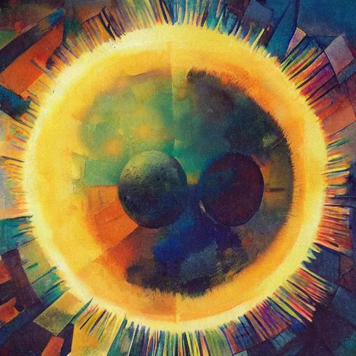 Prompt: A beautiful body art of the sun. The sun is depicted as a large ball in the center of the piece, with rays of light emanating out from it in all directions. in Rome by John Berkey, by Farel Dalrymple, by Paul Klee meticulous