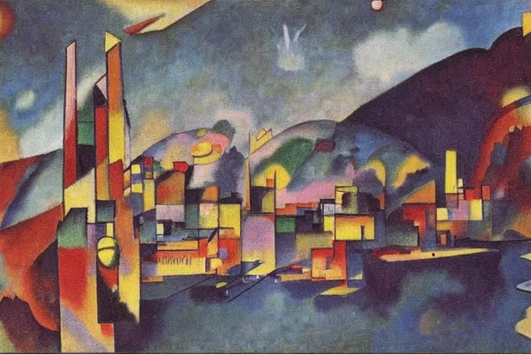 Prompt: wassily kandinsky matte painting,
