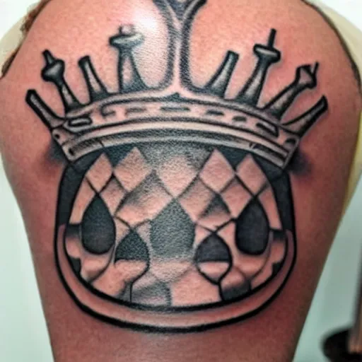 chess pawn with a crown tattoo, Stable Diffusion