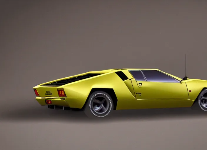 Prompt: an blending and amalgamation of a lamborghini countach and a datsun 2 6 0 z, concept art, 8 k, highly detailed