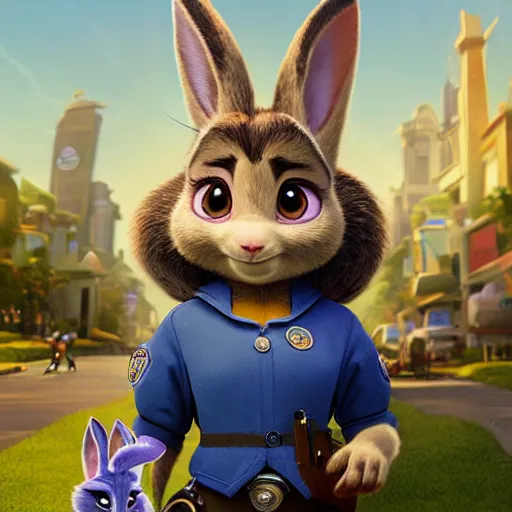 Image similar to A portrait of Judy Hopps by William-Adolph Bouguereau, Zootopia Judy Hopps