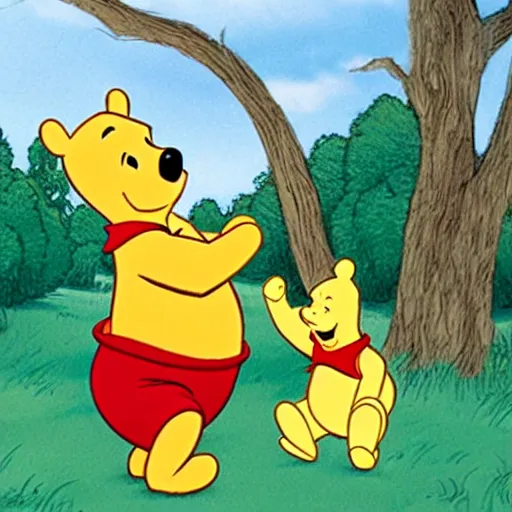 Prompt: Winnie the Pooh with the draco