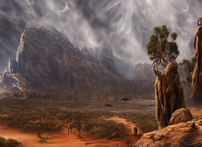 Prompt: australia before the apocalypse, cinematic matte painting