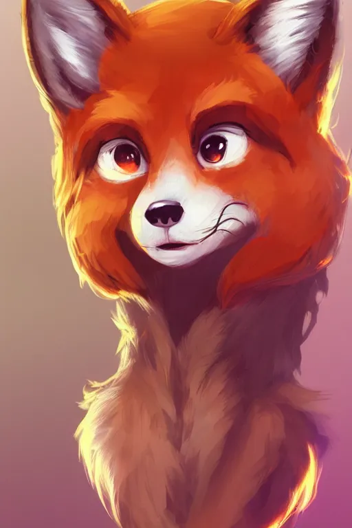 Image similar to a fox fursona, trending on artstation, by kawacy, furry art, digital art