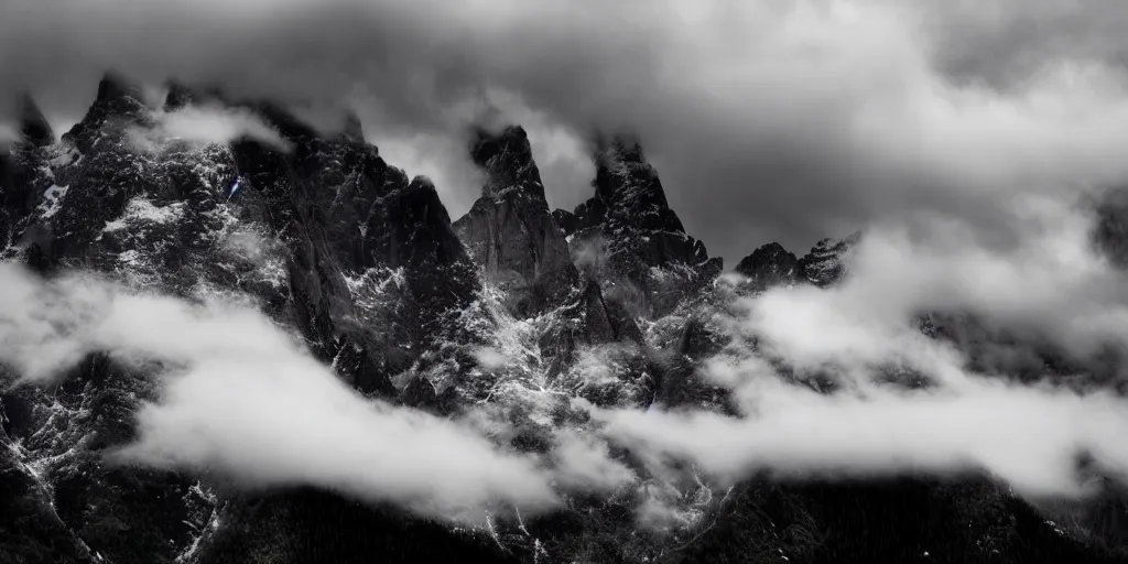 Image similar to Cloudy peaks, National Geographic magazine-style photos