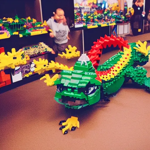 Image similar to photo of lego dragon at legoland, Kodak Ultra F9, 35mm