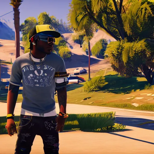 Image similar to lil uzi vert in grand theft auto 5, ultra screenshot