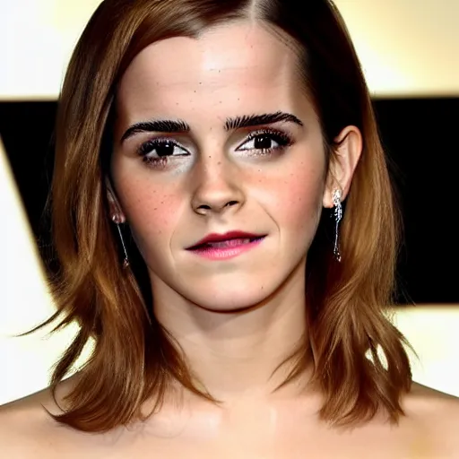 Prompt: emma watson but her skin is avocado skin