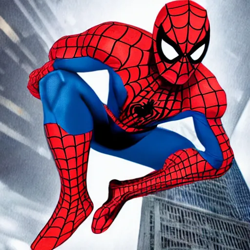 Image similar to spiderman as captain america,