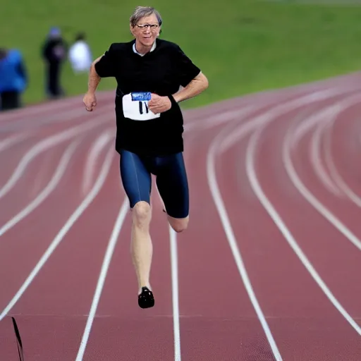Image similar to Bill Gates as an Olympic sprinter