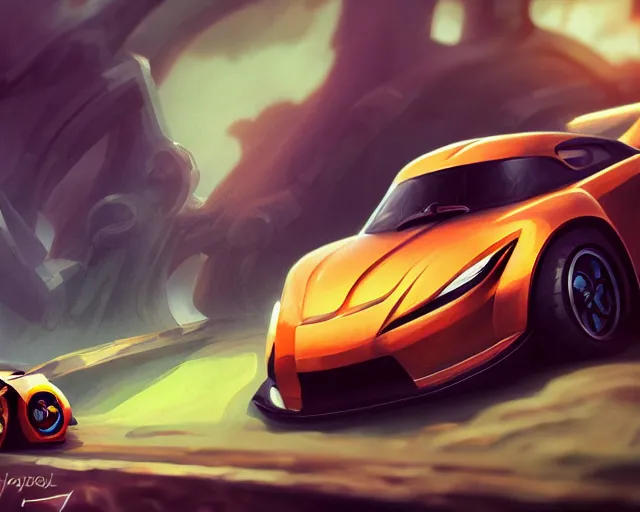 Prompt: sports car photography, deep focus, d & d, fantasy, intricate, elegant, highly detailed, digital painting, artstation, concept art, matte, sharp focus, illustration, hearthstone,