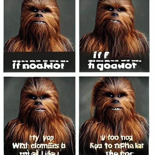 Image similar to if chewbacca had no fur