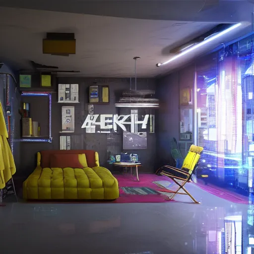 Image similar to the cyberpunk apartment, render, octane, 4k, highly detailed, vivid colors, high definition