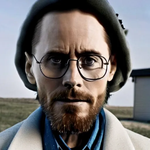 Image similar to Live Action Still of Jared Leto dressed as and playing Walter White in Breaking Bad, real life, hyperrealistic, ultra realistic, realistic, highly detailed, epic, HD quality, 8k resolution, body and headshot, film still