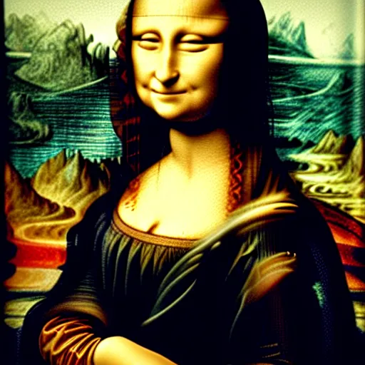 Image similar to the mona lisa overlayed with a cat face