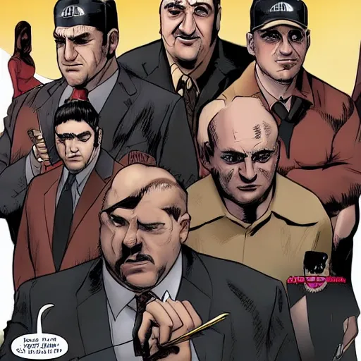 Prompt: [the cast of the sopranos as the dark avengers]