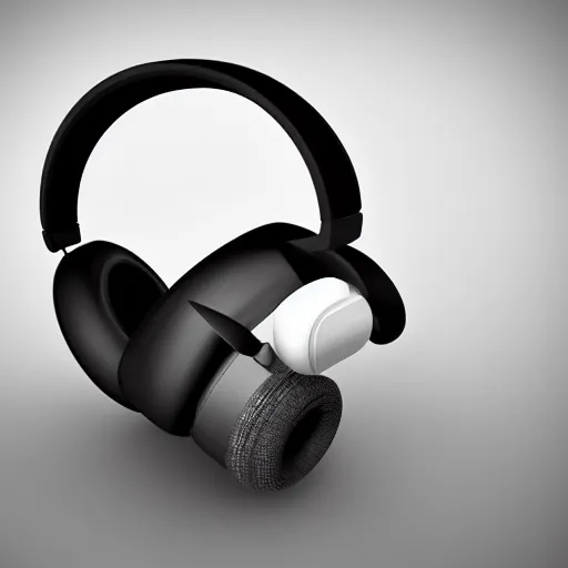 Prompt: product still of headphone stand, futuristic, techno, cyberpunk, product design, 3 d render, 3 d concept, fun, swag