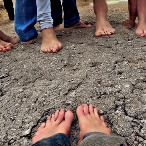 Image similar to bare feet walking over hot coals