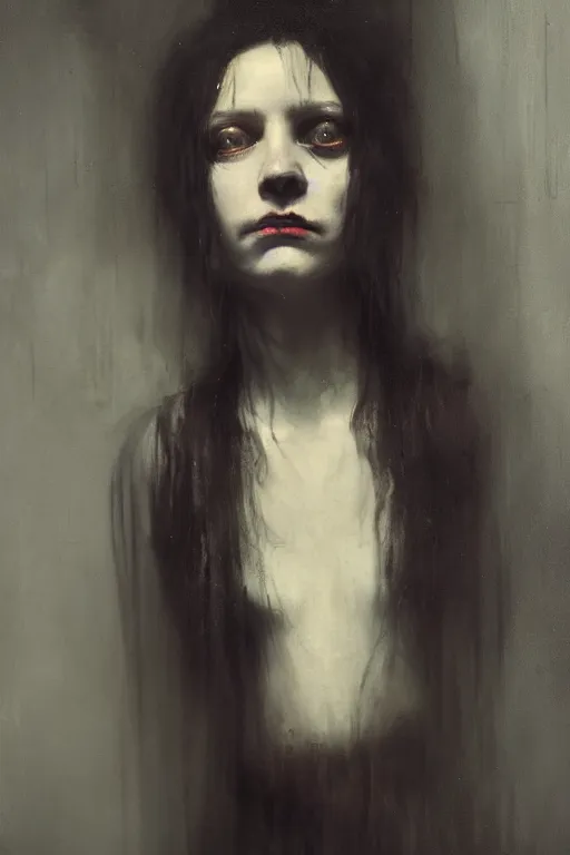 Prompt: detailed cinematic moody colors studio portrait of a possessed young victorian lady being controlled like a puppet, creepy evil vibe, high quality by jeremy mann, only one head single portrait