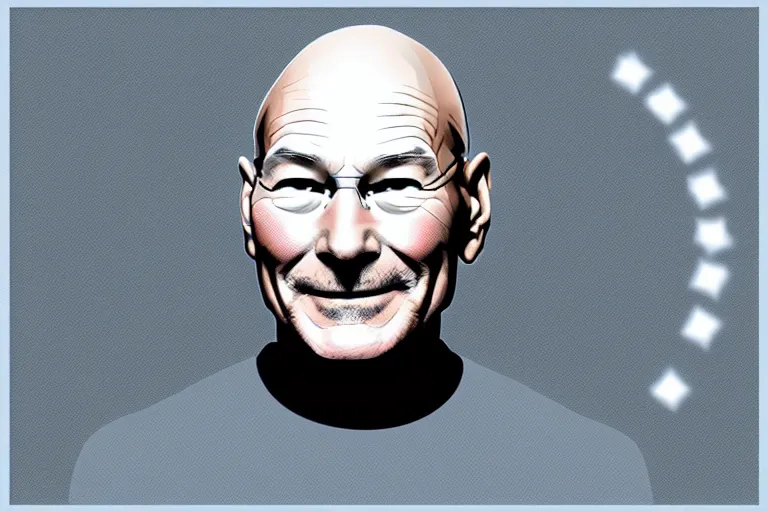 Prompt: patrick stewart as a captain, digital art