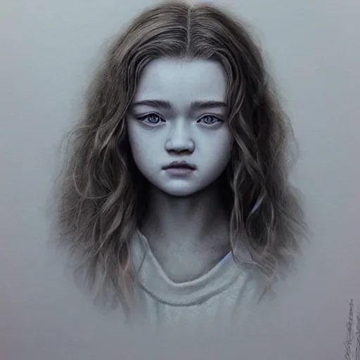 Image similar to portrait of a hybrid of julia garner and sadie sink, photo realistic, highly detailed, perfect face, art by artgerm