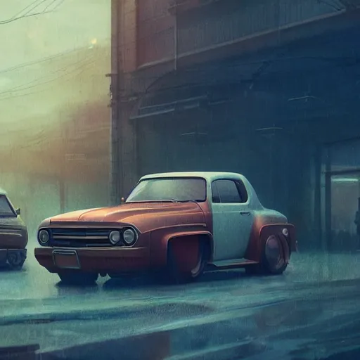 Prompt: retro futuristic vintage cars, trucks, atmospheric lighting, painted, intricate, volumetric lighting, beautiful, daytime, sunny weather, slight overcast, sharp focus, deep colours, ultra detailed, by leesha hannigan, ross tran, thierry doizon, kai carpenter, ignacio fernandez rios