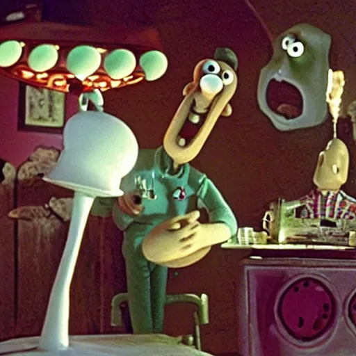 Prompt: UFO abduction in !dream surrealism in Wallace & Gromit