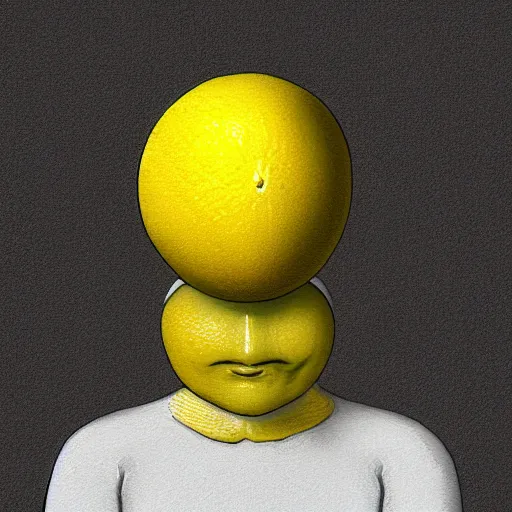 Image similar to a lemon man, digital art