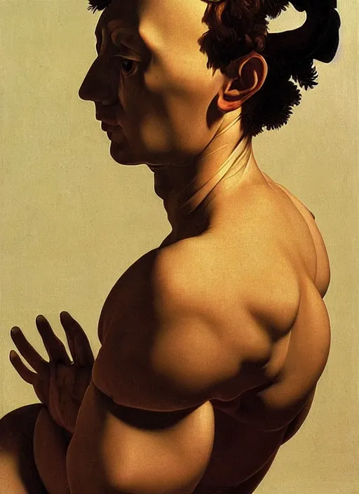 Image similar to artificial consciousness, detailed, hyperrealism, by Caravaggio