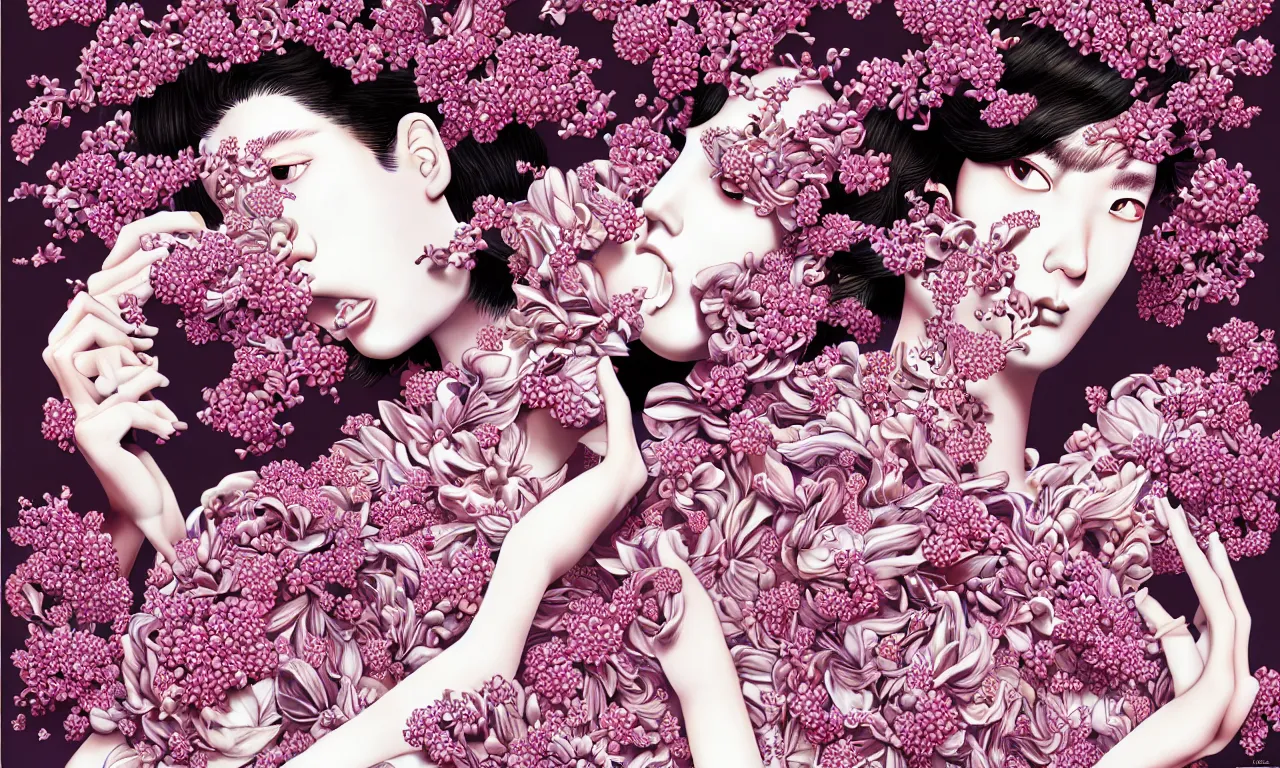 Image similar to fragrance advertising campaign by hirohiko araki, highly detailed, intricate, very beautiful