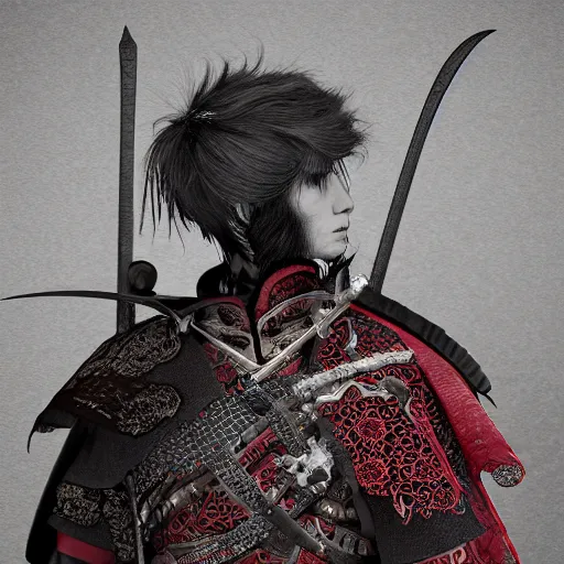 Image similar to Male Victorian Gothic Samurai, hd, intricate, bloodborne, 8k, digital art