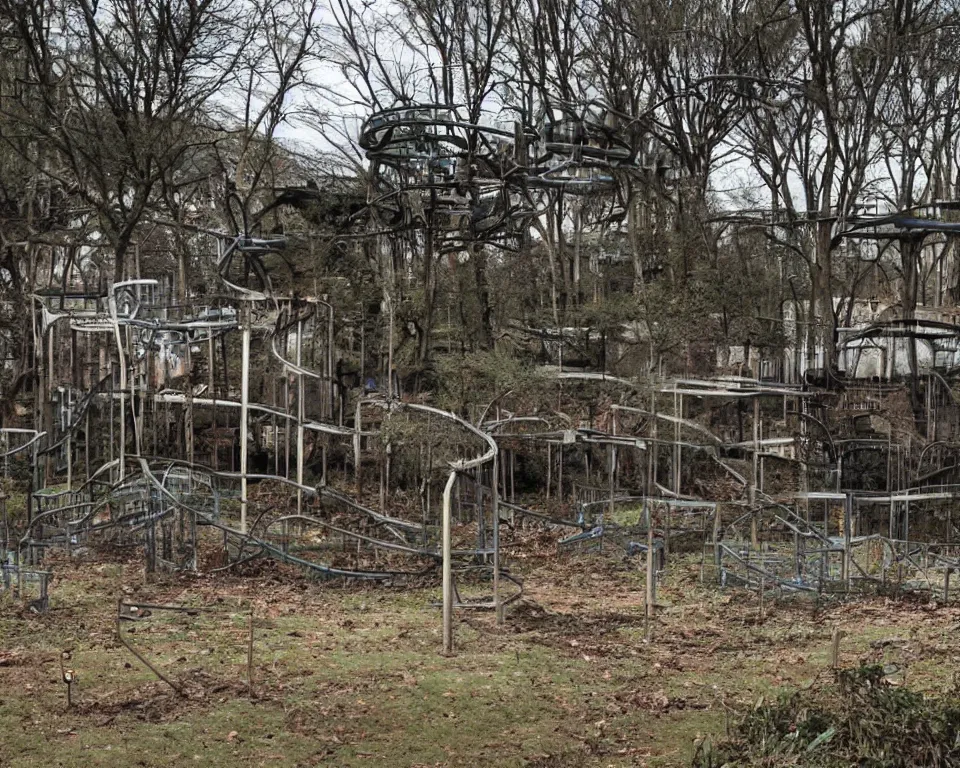 Prompt: a abandoned theme park