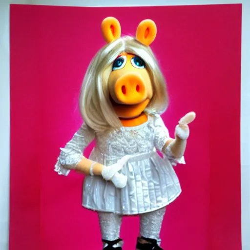 Image similar to of a full body portrait of mrs piggy from the muppets