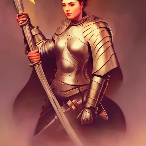 Image similar to A digital painting of joan of arc, by Stanley Artgerm Lau, frank frazetta, Rossdraws, James Jean, gerald brom, Andrei Riabovitchev, Marc Simonetti, and Sakimichan, trending on artstation, SFW version