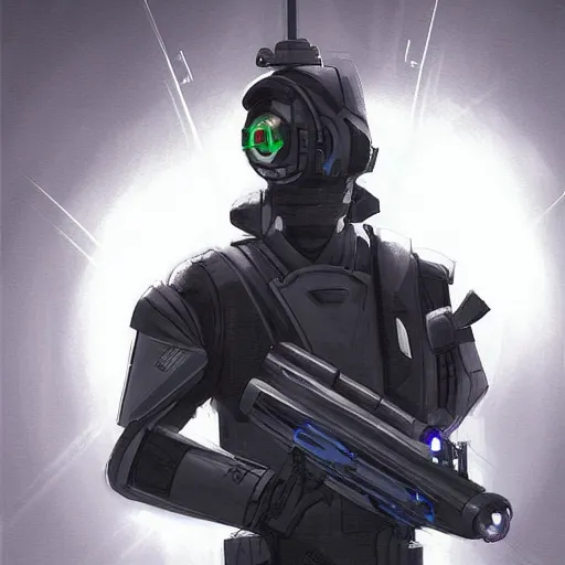 Image similar to a futuristic soldier holding plasma gun, sci - fi, concept art, fantasy illustration, sharp, ultra detail, angry face