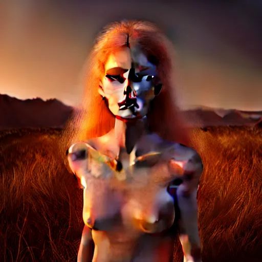 Prompt: photographic portrait of a stunningly beautiful alien gothic female in soft dreamy light at sunset, contemporary fashion shoot, by edward robert hughes, annie leibovitz and steve mccurry, david lazar, jimmy nelsson, breathtaking, 8 k resolution, extremely detailed, beautiful, establishing shot, artistic, hyperrealistic, beautiful face, octane render