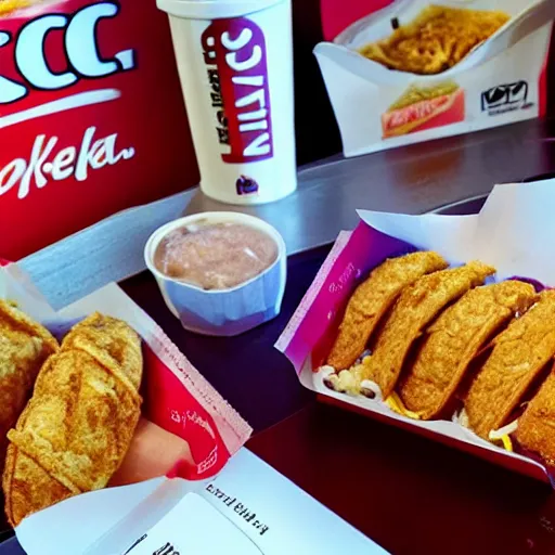 Prompt: taco bell kfc meal